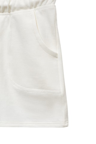 Short coton taille élastique - Blanc cassé