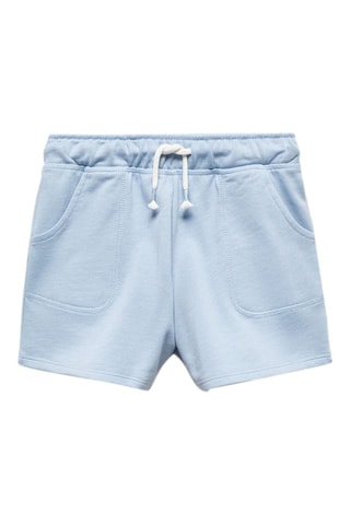 Short coton taille élastique - Ciel