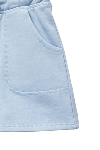 Short coton taille élastique - Ciel