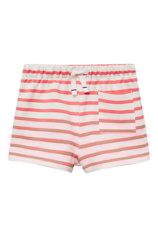 Short rayures coton - Corail