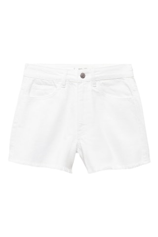 Short jean taille normale - Blanc cassé
