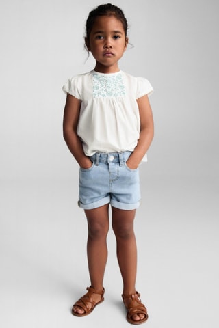 Short denim revers - Bleu clair