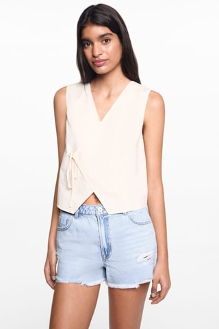 Short jean déchiré - Bleu clair