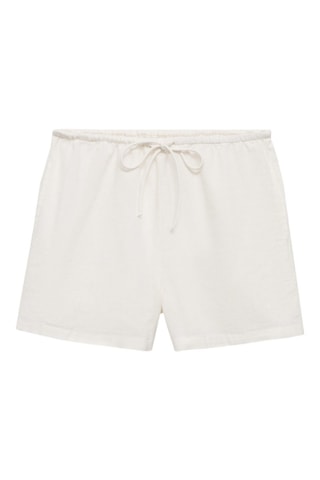 Short lin noeud - Blanc cassé