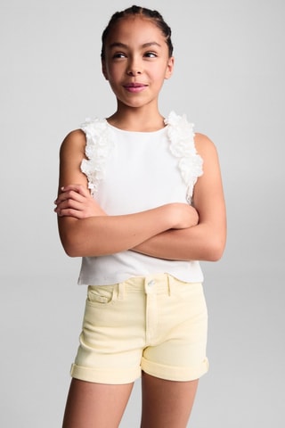 Short denim revers - Jaune