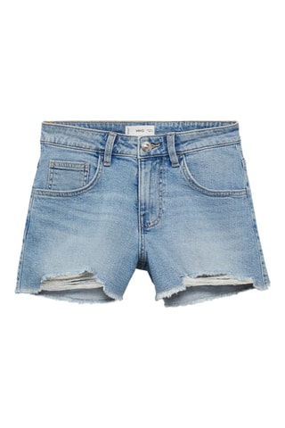Short jean déchiré - Bleu clair