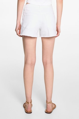 Short jean taille normale - Blanc cassé