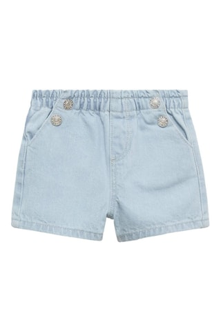 Short jean taille élastique - Bleu clair