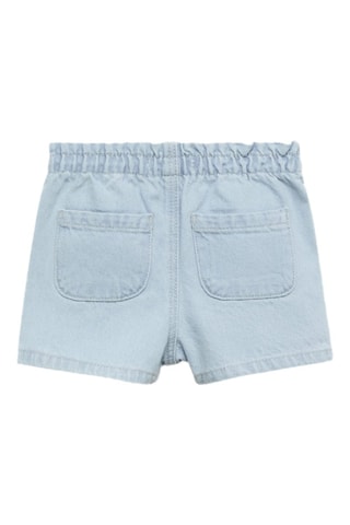 Short jean taille élastique - Bleu clair