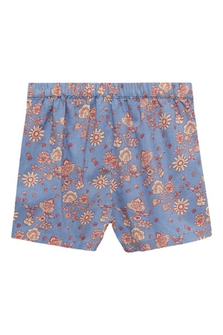 Short à fleurs - Bleu