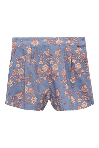 Short à fleurs - Bleu