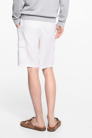 Bermuda lin poches cargo - Blanc cassé