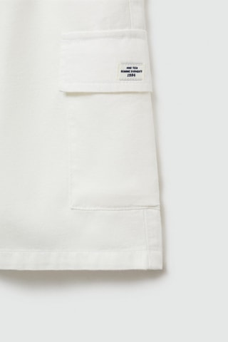Bermuda lin poches cargo - Blanc cassé