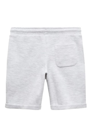 Bermuda coton taille élastique - Gris chiné