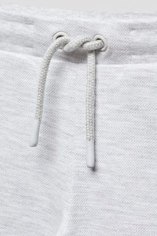 Bermuda coton taille élastique - Gris chiné