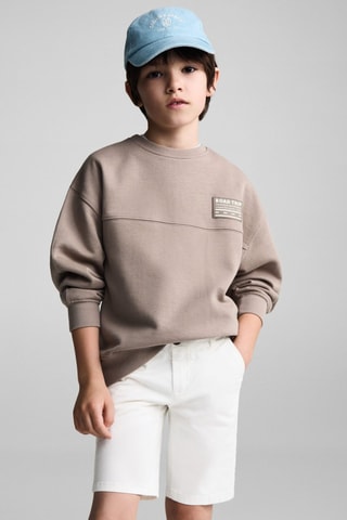 Bermuda slim-fit chino coton - Blanc