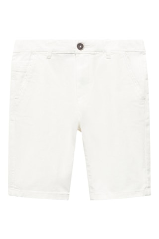 Bermuda slim-fit chino coton - Blanc