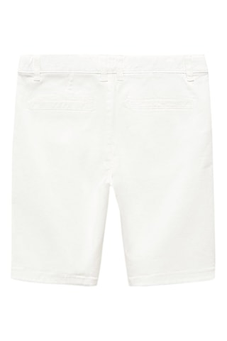 Bermuda slim-fit chino coton - Blanc
