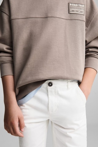 Bermuda slim-fit chino coton - Blanc