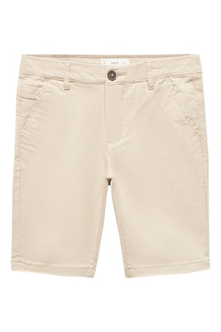 Bermuda slim-fit chino coton - Beige