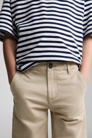 Bermuda slim-fit chino coton - Beige
