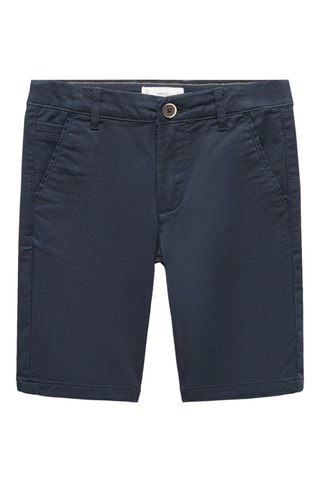 Bermuda slim-fit chino coton - Bleu marine