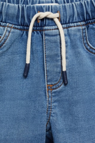 Bermuda denim taille élastique - Bleu