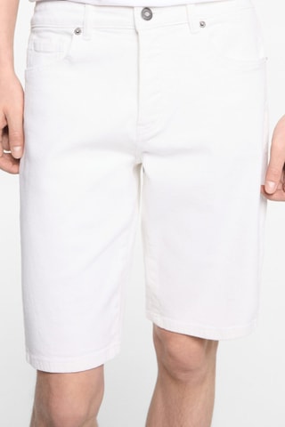 Bermuda denim coton - Blanc cassé