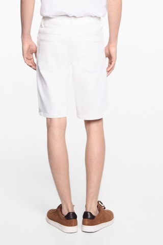 Bermuda denim coton - Blanc cassé