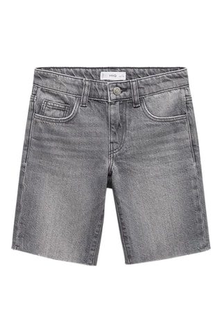 Bermuda denim bas effiloché - Gris