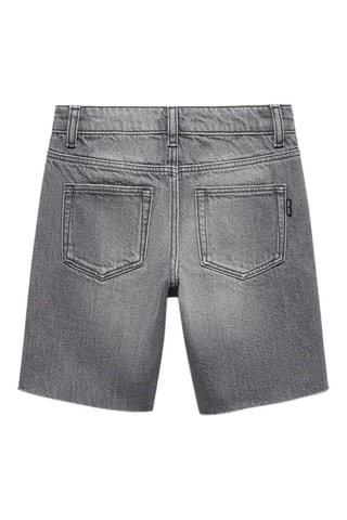 Bermuda denim bas effiloché - Gris