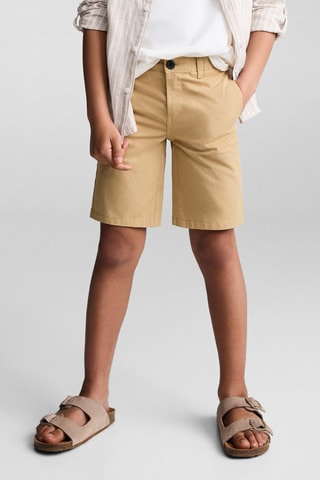 Bermuda slim-fit chino coton - Moutarde
