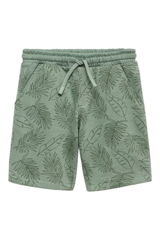 Bermuda imprimé feuilles - Kaki