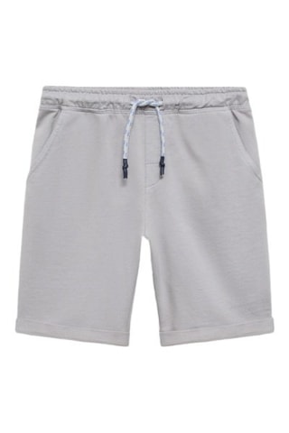 Bermuda coton taille élastique - Gris