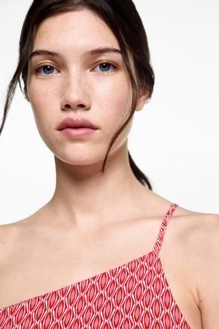 Combinaison asymétrique imprimée - Rouge