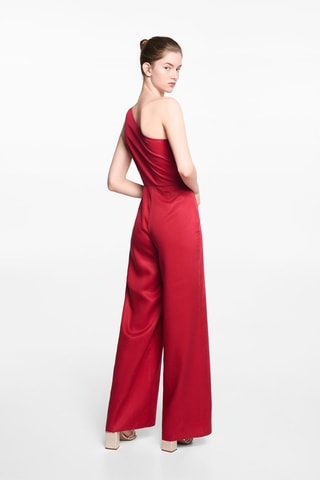 Combinaison satinée asymétrique - Fraise