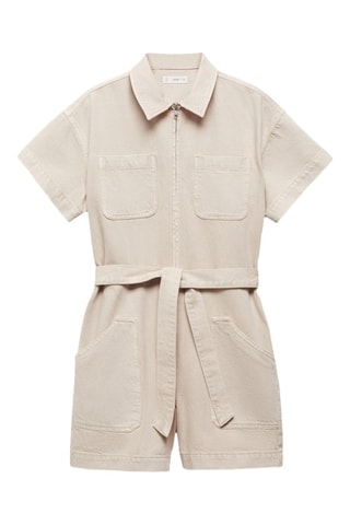 Combi-short ceinture - Beige