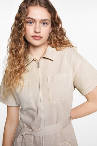 Combi-short ceinture - Beige