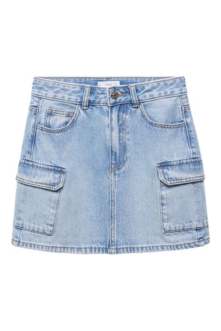 Jupe cargo denim - Bleu