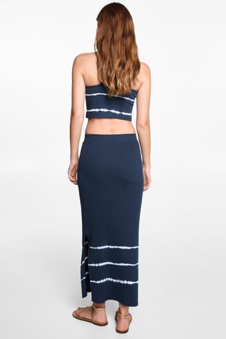 Jupe midi tie-dye - Bleu marine