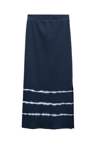 Jupe midi tie-dye - Bleu marine