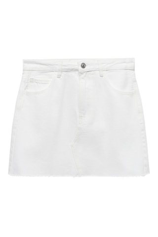 Minijupe en jean - Blanc cassé