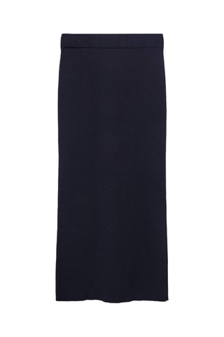 Jupe fendue maille - Bleu marine