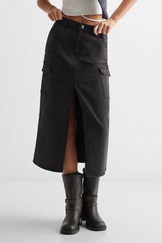 Jupe longue poches cargo - Anthracite