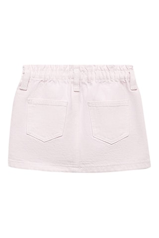 Jupe denim paperbag - Mauve