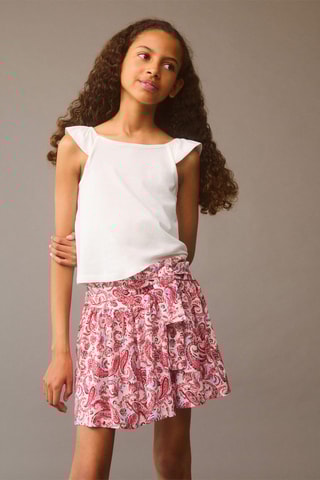 Jupe en imprimé paisley - Rose
