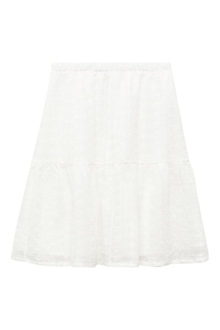 Jupe broderie florale - Blanc