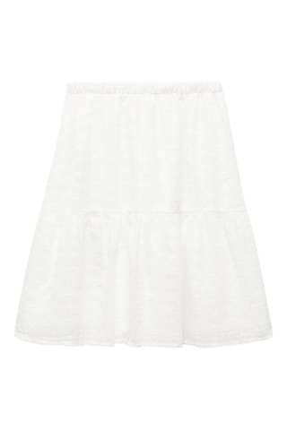 Jupe broderie florale - Blanc