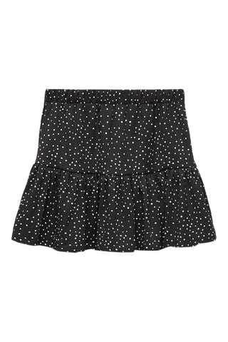 Jupe à pois et à volants - Noir