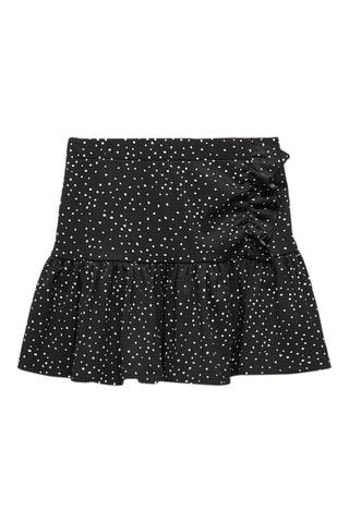 Jupe à pois et à volants - Noir